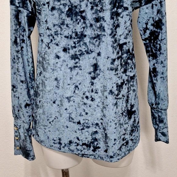 Sunshine & Rodeos Crushed Velvet Whimsigoth V-Neck Top Size S - Picture 4 of 12